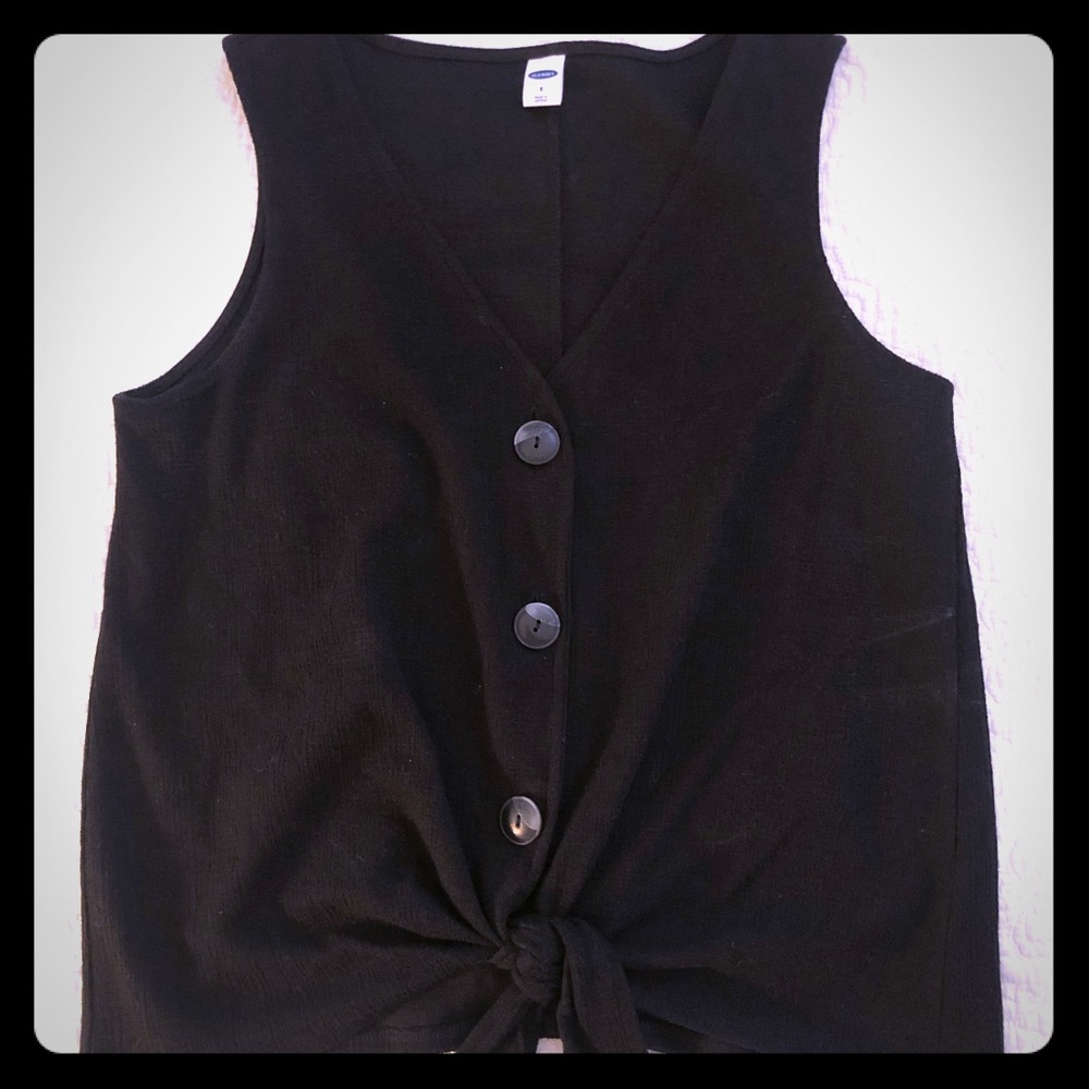Black tie front tank